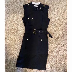 Calvin Klein Size 8 Black Zip Up Dress